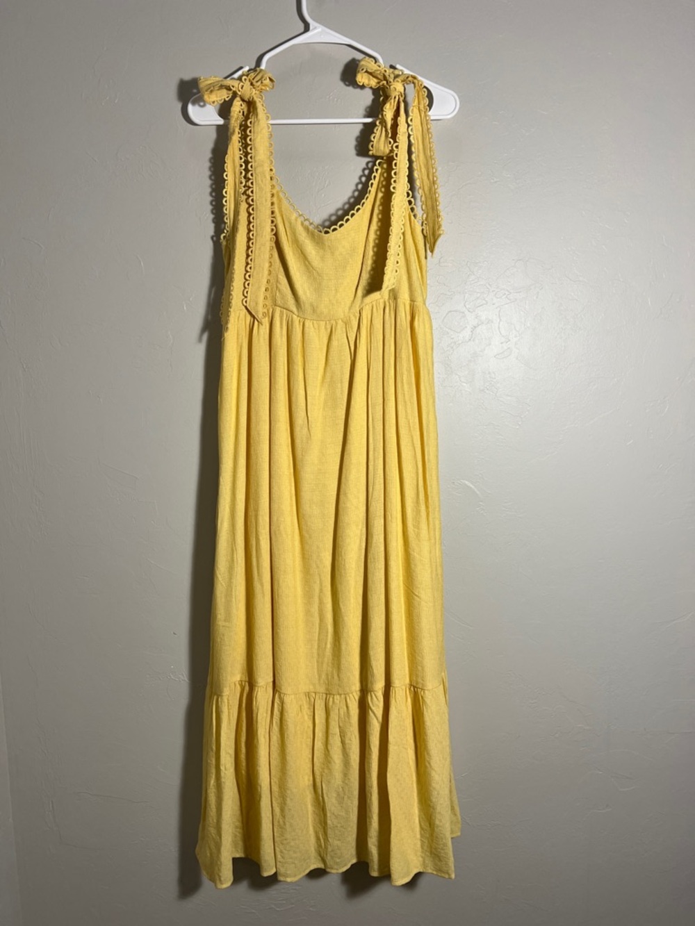 mine Yellow Tie-Shoulder Maxi Dress